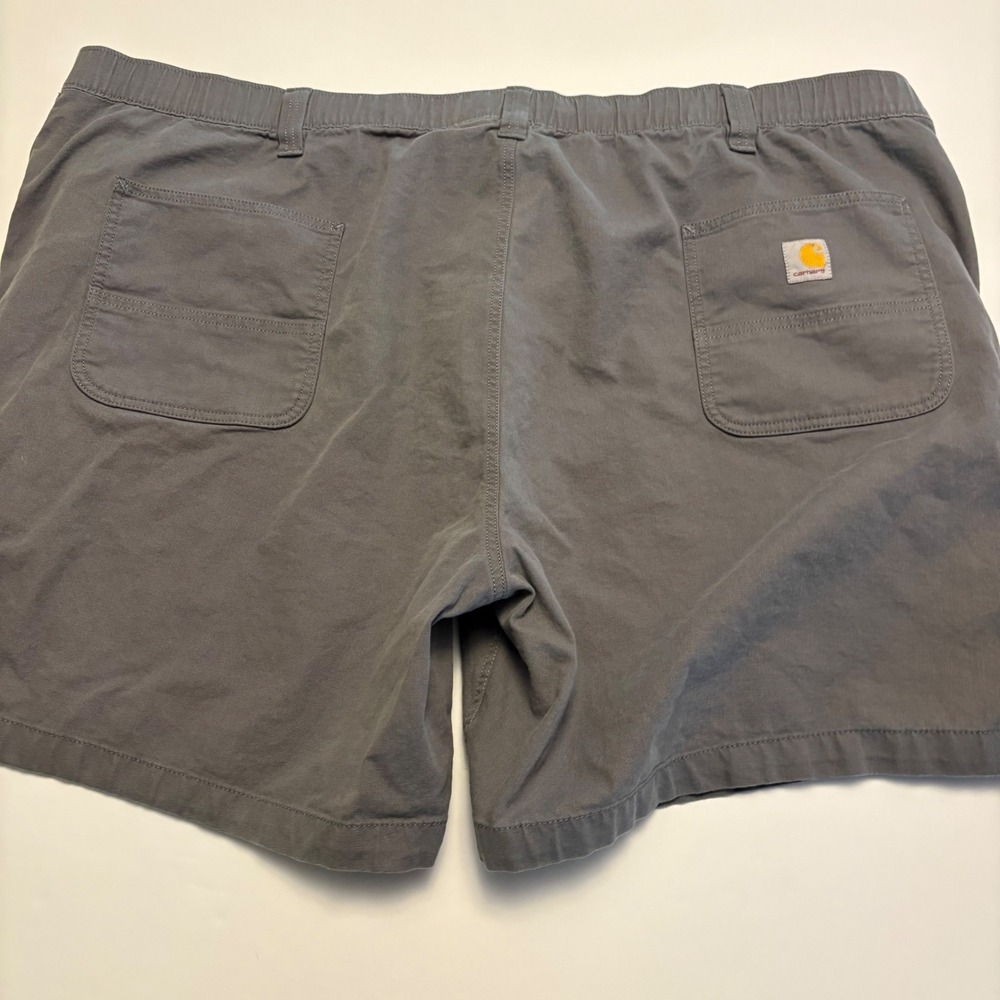 Carhartt Rugged Flex Canvas Work Shorts Mens 54 Gray Relaxed Fit BS5841-M